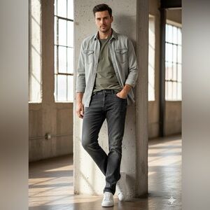 Diesel Safado W34 L30 Stretch Denim Jeans Black Gray‎ Wash 0669F Regular Slim